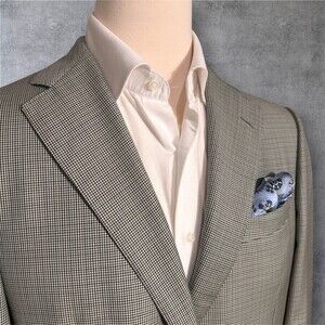 SAMUELSOHN Men’s Blazer 42R SUPER 130*S Wool Sport Coat Two Button Jacket Beige
